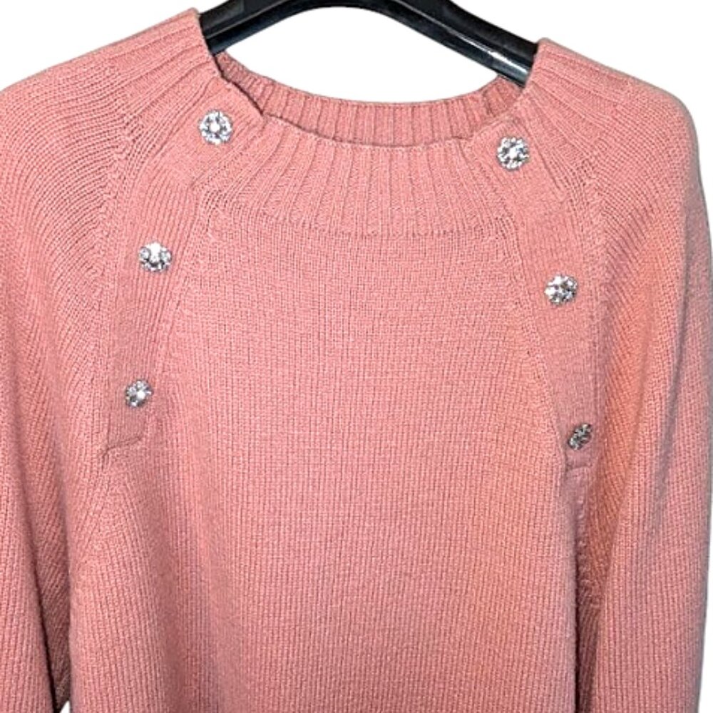 J Crew Crewneck Sweater with Jeweled Buttons Size XXL. Style K5299. - Picture 3 of 6